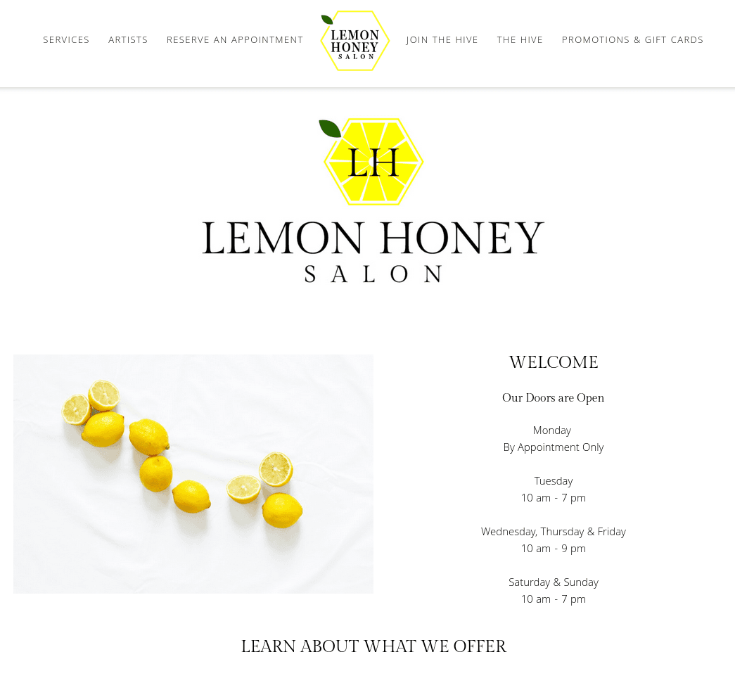 Lemon Honey Salon - Custom WordPress Theme